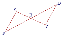 Two intersecting, bisected straight lines