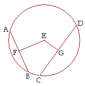 A circle with two chords