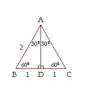 A 30-60-90 triangle
