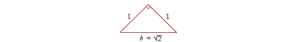 An isosceles right triangle