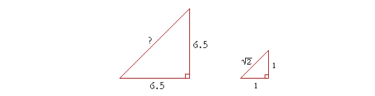 An isosceles right triangle