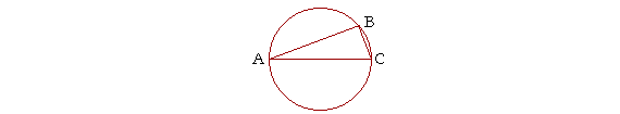 An angle inscribed in a semi-circle